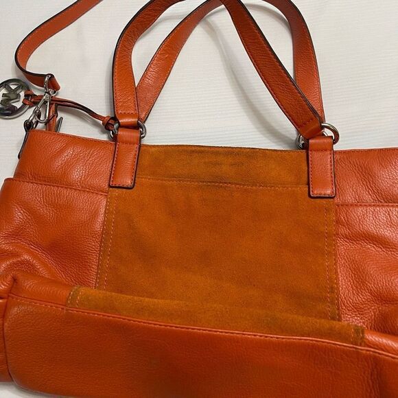 Michael Kors Orange Suede Leather Purse Handbag - Picture 10 of 16